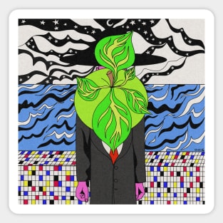 Homage to Rene Magritte Sticker